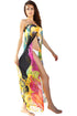 Sexy Yellow Floral Print Chiffon Beach Cover-up